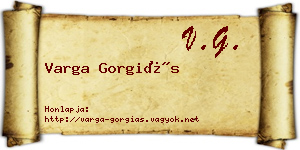 Varga Gorgiás névjegykártya